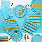 Gold Foil 73-Piece Party Supply Kit in Bermuda Blue