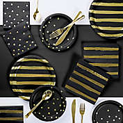 Gold Foil 73-Piece Party Supply Kit in Black