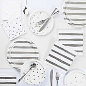 Silver Foil 73-Piece Party Supply Kit in White