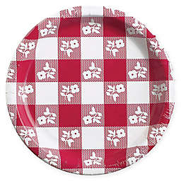 Creative Converting 24-Piece Gingham Banquet Paper Plates in Red/White