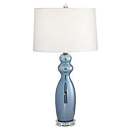 Pacific Coast® Lighting Luster Glass Table Lamp in Blue with Fabric Shade