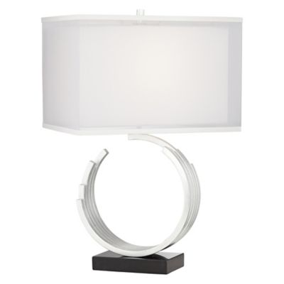 silver metal table lamp