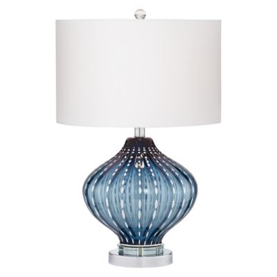 blue table lamp