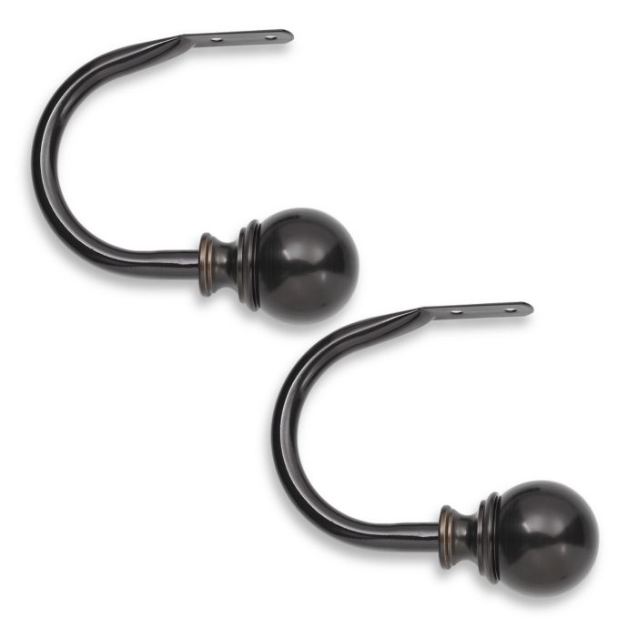 Umbra Vale Bronze Drapery Scarf Holder Holdback Set Set Of 2