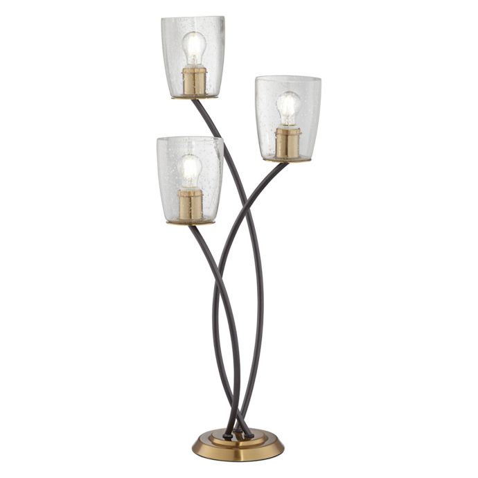 Kathy Ireland Kig Uplight 3 Light Table Lamp In Gunmetal Bed Bath Beyond