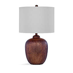 Trevor Table Lamp in Antique Copper with White Shade