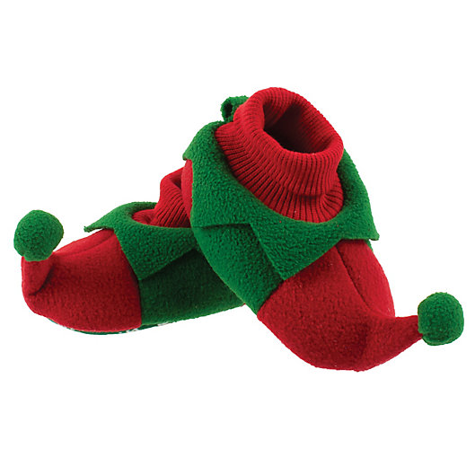 Alternate image 1 for Sleepy Time Elf Slipper in Red/Green