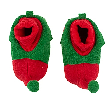 Sleepy Time Size 12-18M Elf Slipper in Red/Green. View a larger version of this product image.