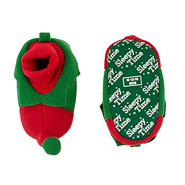 Sleepy Time Size 0-6M Elf Slipper in Red/Green. View a larger version of this product image.