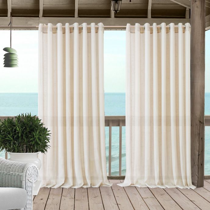 Carmen Grommet Sheer Indoor/Outdoor Window Curtain Panel ...