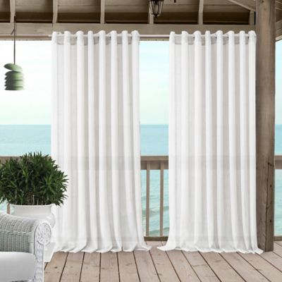 Carmen 108-Inch Grommet Sheer Indoor/Outdoor Window Curtain Panel in White (Single)