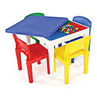 Alternate image 0 for Humble Crew 2-In-1 Plastic Building Blocks Compatible Square Activity Table and Chair Set