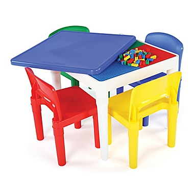 Humble Crew 2-In-1 Plastic Building Blocks Compatible Square Activity Table and Chair Set. View a larger version of this product image.