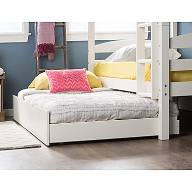 Forest Gate&trade; Charlotte Solid Wood Twin Trundle Bed in White. View a larger version of this product image.