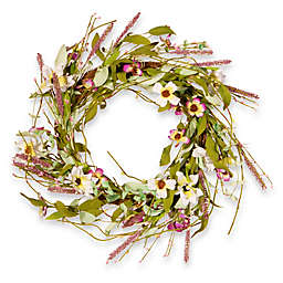 National Tree Company 22-Inch Assorted Spring Flowers Artificial Wreath