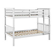 Forest Gate&trade; Mission Solid Wood Twin Over Twin Bunk Bed in White