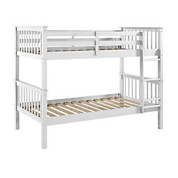 Forest Gate™ Mission Solid Wood Twin Over Twin Bunk Bed in White
