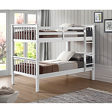 Forest Gate&trade; Mission Solid Wood Twin Over Twin Bunk Bed in White. View a larger version of this product image.