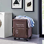 Alternate image 2 for Danya B.&trade; Canvas Collapsible Rolling Hamper in Brown