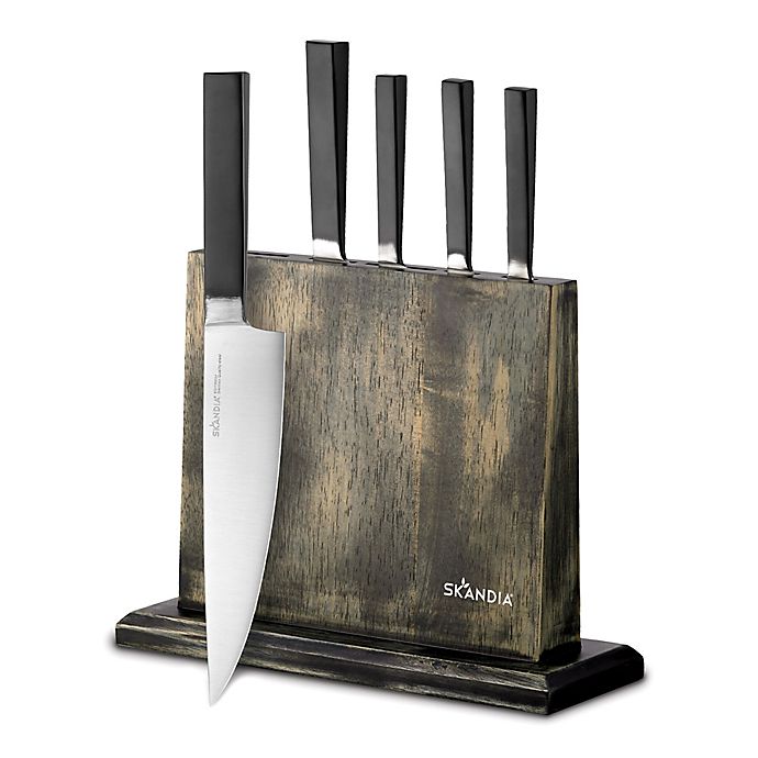 Skandia Iceland 6-Piece Knife Block Set in Black | Bed Bath & Beyond