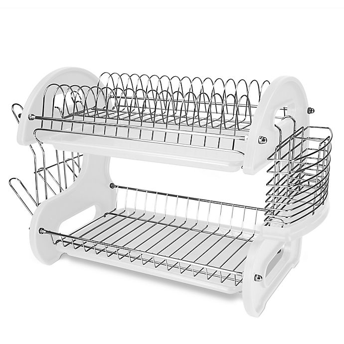 Featured image of post Stainless Steel Two Tier Dish Rack : Therefore, assuring that your dishes are kept squeaky clean at all times.