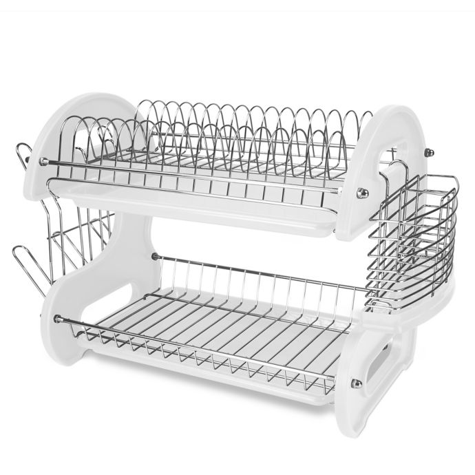 Featured image of post Stainless Steel Two Tier Dish Rack : Therefore, assuring that your dishes are kept squeaky clean at all times.