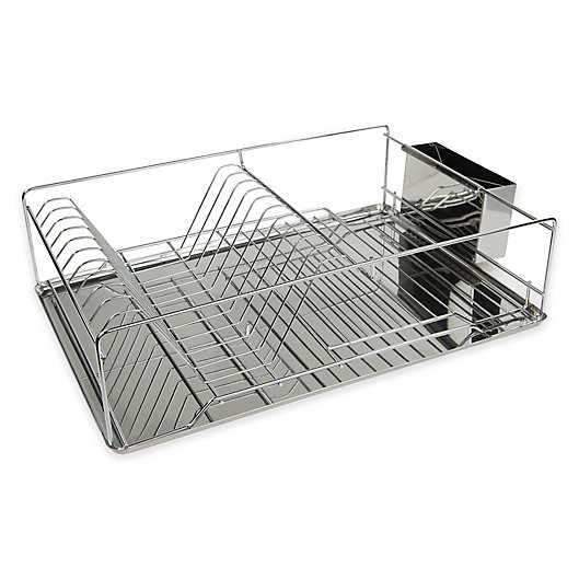 Alternate image 1 for Home Basics® Dish Drying Rack in Silver