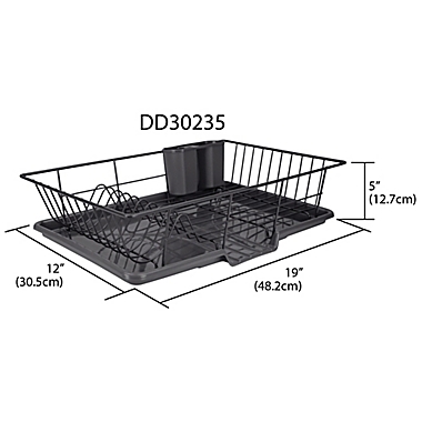 Home Basics&reg; 3-Piece Dish Drainer. View a larger version of this product image.