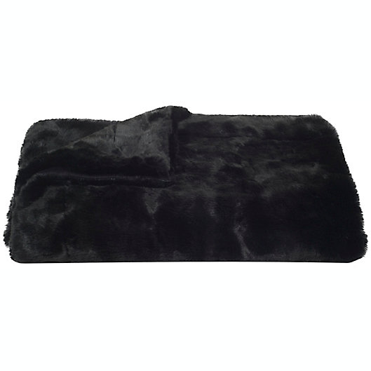 Alternate image 1 for Faux Mink Throw Blanket in Onyx