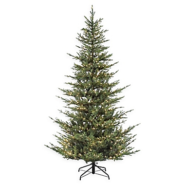 Puleo International 7.5-Foot Natural Fir Pre-Lit Narrow Artificial Christmas Tree. View a larger version of this product image.