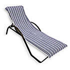 Alternate image 0 for Morgan Home Cotton Quick-Dry Striped Lounge Chair Coverl in Navy/White