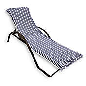 Morgan Home Cotton Quick-Dry Striped Lounge Chair Coverl in Navy/White