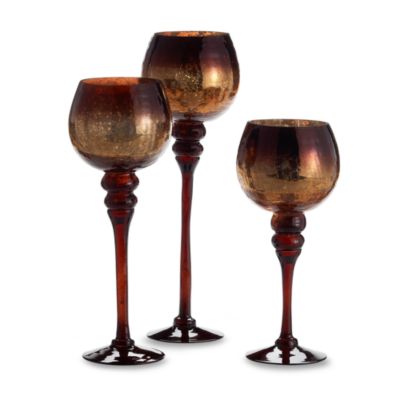 set of 3 hurricane candle holders