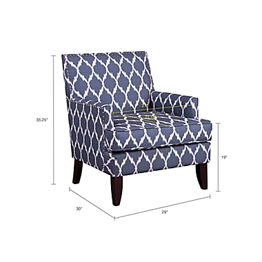 Madison Park Colton Track Arm Club Chair in Blue. View a larger version of this product image.