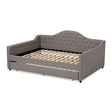 Baxton Studio Perry Upholstered Daybed with Twin Trundle. View a larger version of this product image.