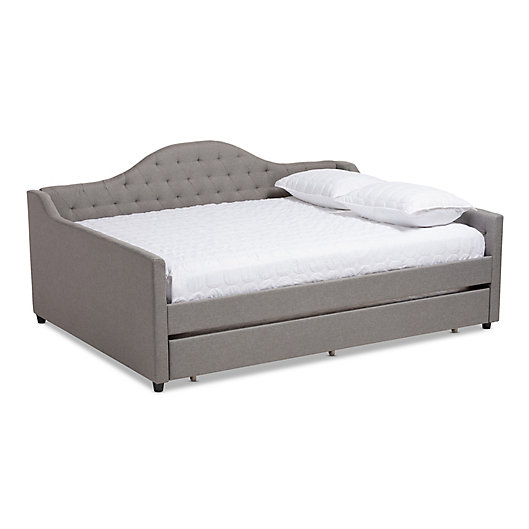 Baxton Studio Perry Upholstered Daybed, Full Daybed With Twin Trundle
