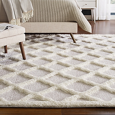 Modway Regale Abstract Moroccan Trellis 5&#39; x 8&#39; Area Rug in Ivory/Light Grey. View a larger version of this product image.