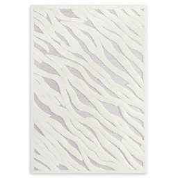 Modway Current Abstract Wavy Striped Area Rug in Ivory/Light Grey