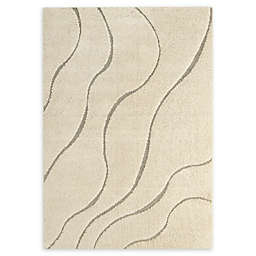 Modway Abound Abstract Swirl Area Rug in Ivory/Light Grey