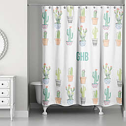 Designs Direct Cacti Buddies Shower Curtain in Green