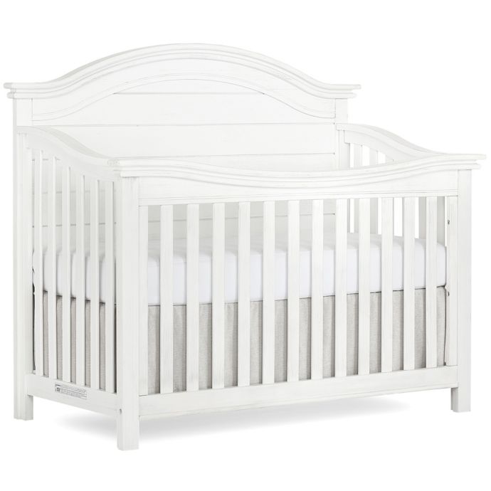 Evolur Belmar 5 In 1 Convertible Curved Top Crib In Weathered