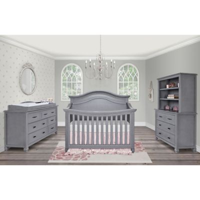 nursery with gray furniture