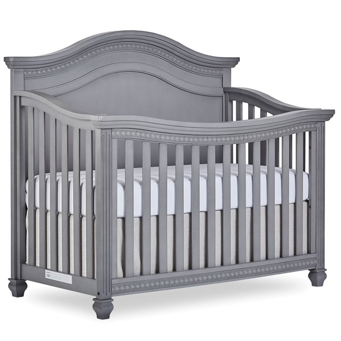 Evolur Madison 5 In 1 Convertible Curved Top Crib In Storm Grey