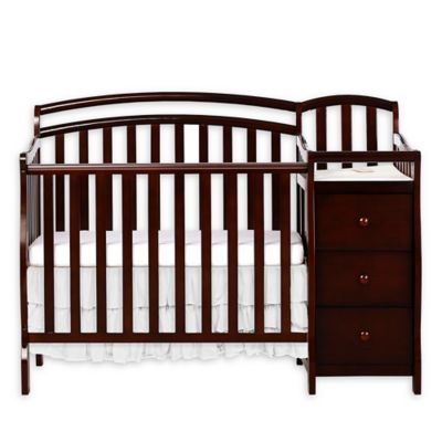 baby bed with changing table attached