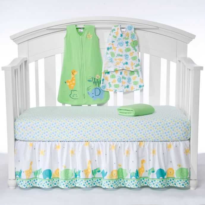 Halo Sleepsack Serengeti 5 Piece Bumper Free Crib Set In Green