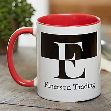 Initials 11 oz. Coffee Mug in Red. View a larger version of this product image.