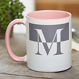 Initials 11 oz. Coffee Mug in Pink