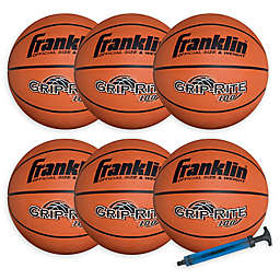 Franklin® Sports 6-Pack Official Size Grip-Rite 100 Rubber Basketballs with Pump