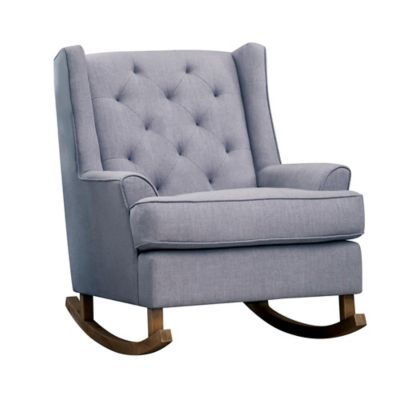Sabrina Tufted Rocking Chair in Grey 