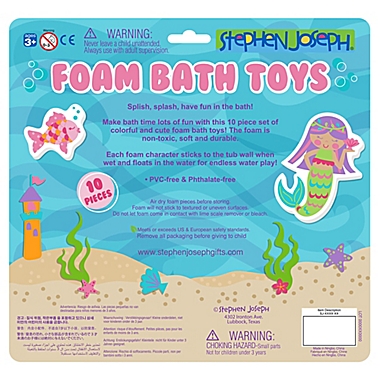 Stephen Joseph&reg; 10-Piece Mermaid-Theme Foam Bath Toy Set. View a larger version of this product image.